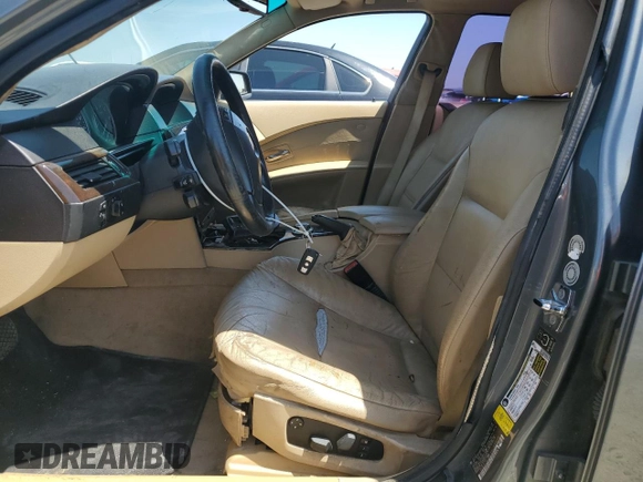 2006 BMW 5 Series 525i with VIN WBANE535X6CK91543, listed as a Copart auction lot 54925235 with 257,674 mi miles and Salvage Title. Bid and sale history available at DreamBid. Image 7.