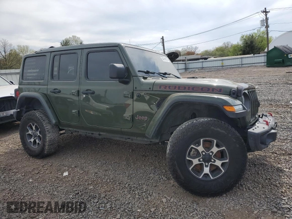 2021 Jeep Wrangler Unlimited Rubicon with VIN 1C4JJXFM3MW555919, listed as a Copart auction lot 54319775 with 51,188 mi miles and Salvage title. Bid and sale history available at DreamBid. Image 4.