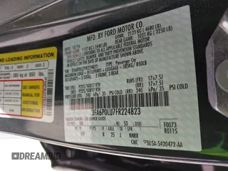 2015 Ford Fusion SE Hybrid with VIN 3FA6P0LU7FR224823, listed as a IAAI auction lot 42199479 with 81,835 mi miles and . Bid and sale history available at DreamBid. Image 9.