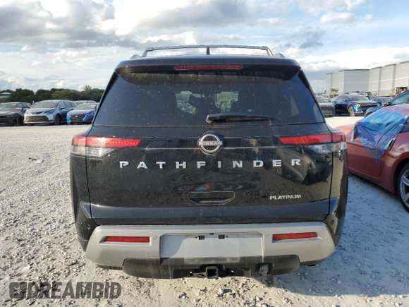 2022 Nissan Pathfinder Platinum with VIN 5N1DR3DGXNC272556, listed as a Copart auction lot 47342445 with 28,329 mi miles and Salvage title. Bid and sale history available at DreamBid. Image 6.