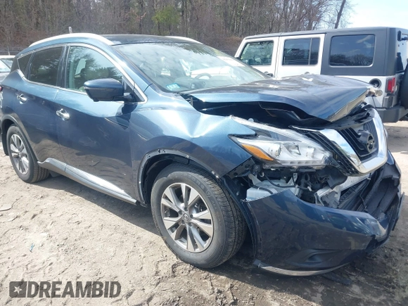 2016 Nissan Murano SL z VIN 5N1AZ2MH2GN121451, wystawiony jako IAAI lot #41950968 z przebiegiem 96 298 mil mil oraz . Historia ofert i sprzedaży dostępna na DreamBid. Obrazek 1.