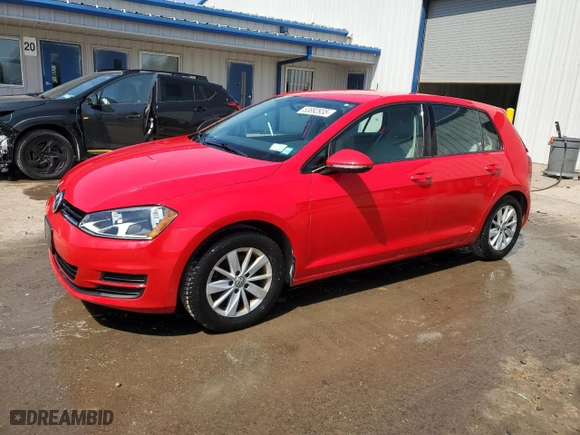 2016 Volkswagen Golf TSI SE with VIN 3VW217AU3GM065008, listed as a Copart auction lot 53892935 with 42,482 mi miles and Salvage Title. Bid and sale history available at carsss.com. Image 1.