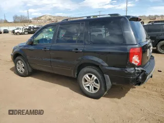 2005 Honda Pilot EX-L z VIN 5FNYF18585B066439, wystawiony jako Copart lot #48514715 z przebiegiem 157 781 mil mil oraz Szkody całkowita. Historia ofert i sprzedaży dostępna na DreamBid. Obrazek 2.