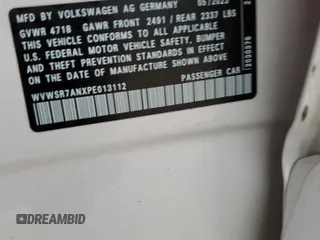 2023 Volkswagen Arteon SEL R-Line z VIN WVWSR7ANXPE013112, wystawiony jako Copart lot #74192954 z przebiegiem Nie podano mil oraz Szkoda całkowita • Salvage title. Historia ofert i sprzedaży dostępna na DreamBid. Obrazek 13.