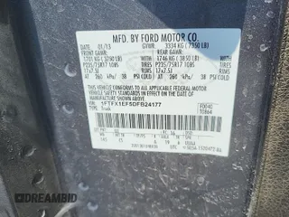 2013 Ford F-150 XL with VIN 1FTFX1EF5DFB24177, listed as a IAAI auction lot 42619579 with 114,375 mi miles and . Bid and sale history available at DreamBid. Image 16.