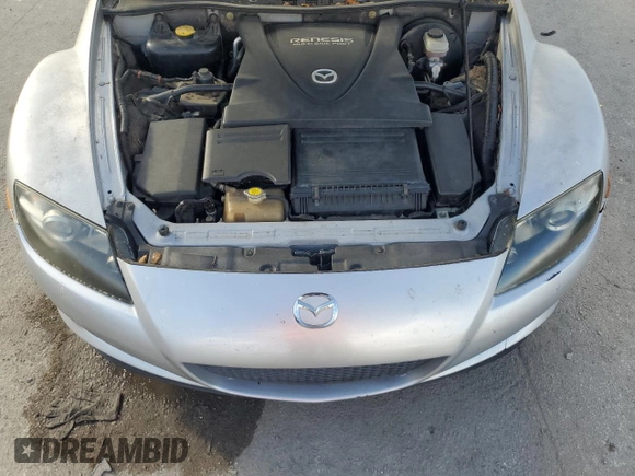 2004 Mazda RX-8 with VIN JM1FE17NX40122275, listed as a Copart auction lot 85448154 with 102,798 mi miles and Salvage Title. Bid and sale history available at DreamBid. Image 11.