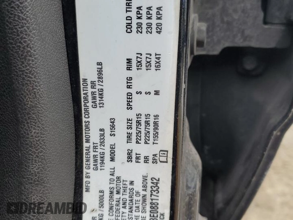 2008 GMC Canyon SLE1 with VIN 1GTCS13E088173342, listed as a Copart auction lot 41585385 with 137,558 mi miles and Salvage Title. Bid and sale history available at carsss.com. Image 12.