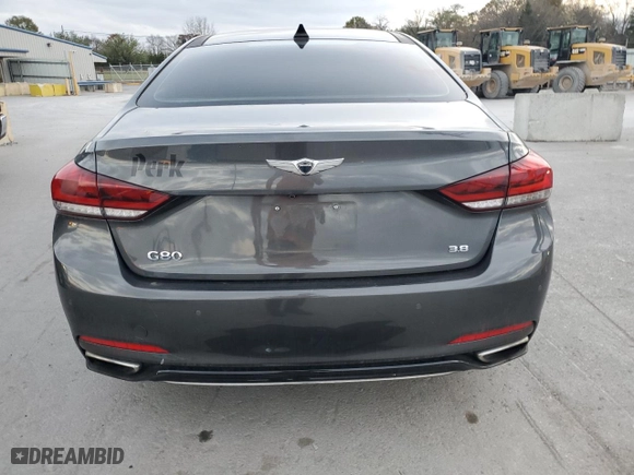 2018 Genesis G80 3.8L with VIN KMHGN4JE3JU242708, listed as a Copart auction lot 79191644 with 89,253 mi miles and Salvage Title. Bid and sale history available at carsss.com. Image 6.