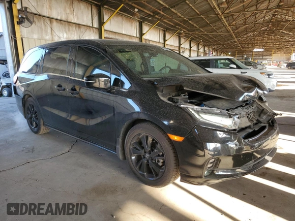 2023 Honda Odyssey Sport with VIN 5FNRL6H71PB025357, listed as a Copart auction lot 45682075 with 56,291 mi miles and Salvage Title. Bid and sale history available at carsss.com. Image 4.