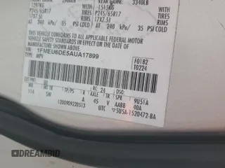 2010 Ford Explorer XLT with VIN 1FMEU6DE5AUA17899, listed as a Copart auction lot 46700275 with 117,460 mi miles and Salvage title. Bid and sale history available at DreamBid. Image 12.