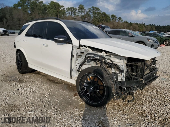 2021 Mercedes-Benz GLE 53 AMG with VIN 4JGFB6BB0MA442164, listed as a Copart auction lot 42357015 with 72,364 mi miles and Salvage title. Bid and sale history available at DreamBid. Image 4.