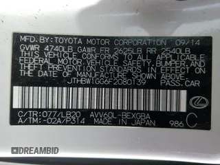 2015 Lexus ES 300h с VIN JTHBW1GG6F2080139, выставлен на аукционе Copart как лот 49512225 с пробегом 101 433 миль миль и Списание • Salvage title. История ставок и продаж доступна на DreamBid. Изображение 14.