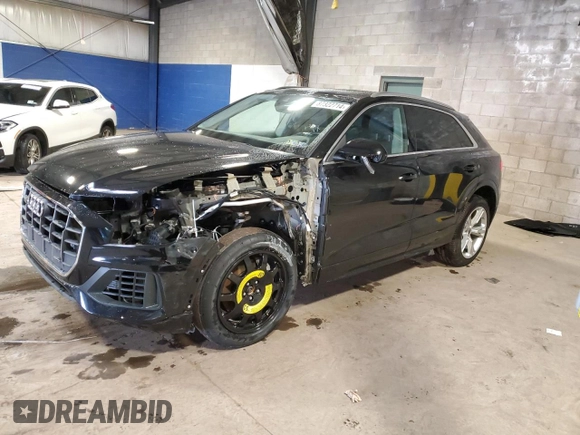 2023 Audi Q8 Premium with VIN WA1AVBF17PD020440, listed as a Copart auction lot 87322714 with 9,963 mi miles and Salvage title. Bid and sale history available at DreamBid. Image 1.