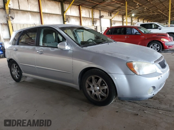 2006 Kia Spectra with VIN KNAFE162665365284, listed as a Copart auction lot 52147085 with 139,570 mi miles and Salvage Title. Bid and sale history available at carsss.com. Image 4.