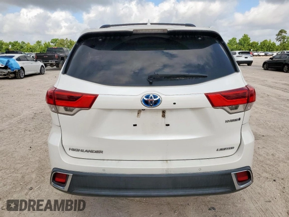 2017 Toyota Highlander Hybrid Limited with VIN 5TDDGRFH6HS036685, listed as a Copart auction lot 59726925 with 18,191 mi miles and Salvage title. Bid and sale history available at DreamBid. Image 6.