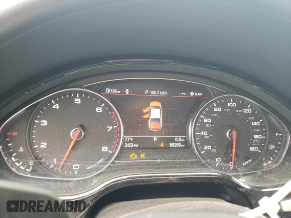 2017 Audi A8 with VIN WAU44AFD7HN010560, listed as a Copart auction lot 60020315 with 86,260 mi miles and Salvage title. Bid and sale history available at DreamBid. Image 9.