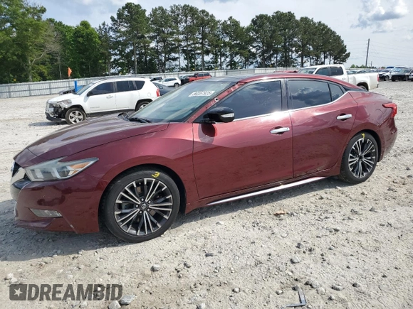 2017 Nissan Maxima Platinum with VIN 1N4AA6AP4HC437645, listed as a Copart auction lot 56557925 with 143,673 mi miles and Salvage title. Bid and sale history available at DreamBid. Image 1.
