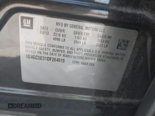 2013 Buick LaCrosse Leather with VIN 1G4GC5E31DF264915, listed as a IAAI auction lot 42548516 with 97,697 mi miles and . Bid and sale history available at DreamBid. Image 9.
