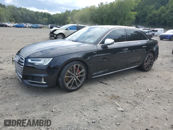 2018 Audi S4 Premium Plus with VIN WAUB4AF44JA002100, listed as a Copart auction lot 68661994 with 82,996 mi miles and Salvage Title. Bid and sale history available at carsss.com. Image 1.