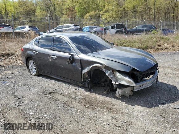 2012 Infiniti M with VIN JN1BY1ARXCM395969, listed as a Copart auction lot 52706675 with Not provided miles and Salvage title. Bid and sale history available at DreamBid. Image 4.