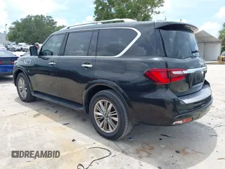 2018 Infiniti QX80 with VIN JN8AZ2NF1J9663338, listed as a IAAI auction lot 42689592 with 69,559 mi miles and . Bid and sale history available at DreamBid. Image 3.