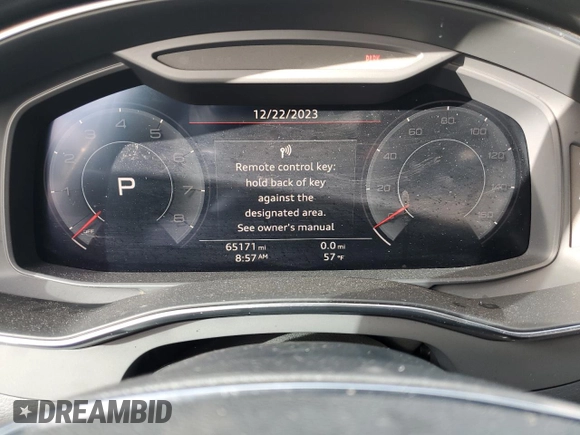 2019 Audi A7 Premium Plus with VIN WAUU2AF25KN065746, listed as a Copart auction lot 81945933 with 65,171 mi miles and . Bid and sale history available at DreamBid. Image 9.