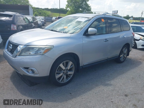 2014 Nissan Pathfinder S with VIN 5N1AR2MM2EC608509, listed as a IAAI auction lot 42583796 with 85,955 mi miles and . Bid and sale history available at DreamBid. Image 2.