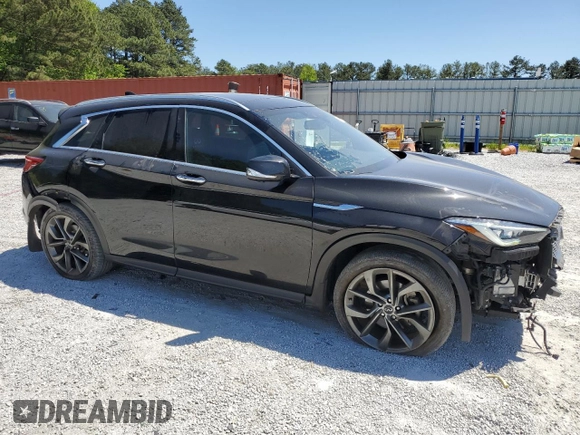 2019 Infiniti QX50 Essential with VIN 3PCAJ5M34KF103929, listed as a Copart auction lot 53356375 with 137,944 mi miles and Salvage title. Bid and sale history available at DreamBid. Image 4.