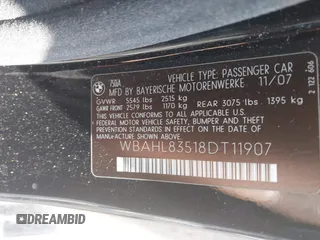 2008 BMW 7 Series 750i with VIN WBAHL83518DT11907, listed as a IAAI auction lot 42553319 with 185,925 mi miles and . Bid and sale history available at DreamBid. Image 9.