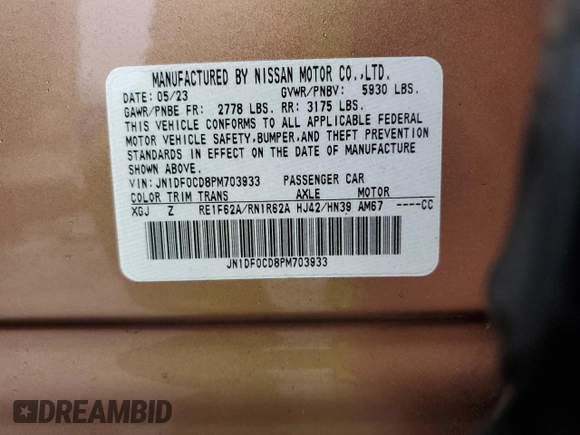 2023 Nissan ARIYA Platinum+ z VIN JN1DF0CD8PM703933, wystawiony jako Copart lot #44105585 z przebiegiem 4 348 mil mil oraz Szkoda całkowita • Salvage title. Historia ofert i sprzedaży dostępna na DreamBid. Obrazek 13.