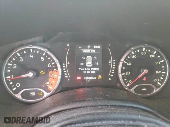 2016 Jeep Renegade Latitude with VIN ZACCJBBT4GPC62122, listed as a Copart auction lot 52156965 with 109,982 mi miles and Salvage Title. Bid and sale history available at DreamBid. Image 9.