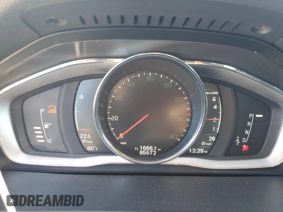 2017 Volvo V60 Premier with VIN YV140MEK8H1371796, listed as a Copart auction lot 80654044 with 85,572 mi miles and Salvage Title. Bid and sale history available at carsss.com. Image 9.