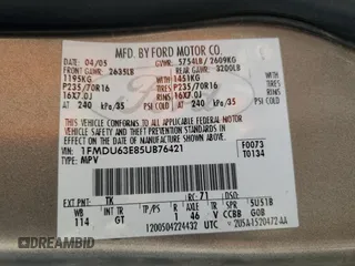 2005 Ford Explorer XLT с VIN 1FMDU63E85UB76421, выставлен на аукционе Copart как лот 64830785 с пробегом 170 179 миль миль и Списание • Salvage title. История ставок и продаж доступна на DreamBid. Изображение 13.