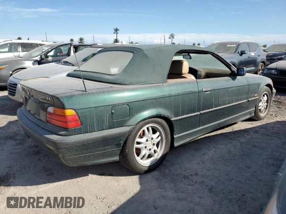 1999 BMW 3 Series 323icA with VIN WBABJ8332XEM23389, listed as a Copart auction lot 76185804 with 0 mi miles and Salvage Title. Bid and sale history available at carsss.com. Image 3.