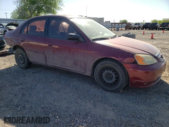 2003 Honda Civic LX with VIN 2HGES16543H526111, listed as a Copart auction lot 48704745 with 196,499 mi miles and Salvage Title. Bid and sale history available at carsss.com. Image 4.