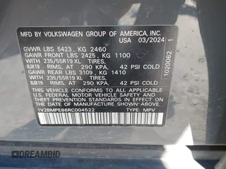 2024 Volkswagen ID.4 Standard z VIN 1V2BMPE86RC004522, wystawiony jako IAAI lot #41596962 z przebiegiem 7820 mil mil oraz . Historia ofert i sprzedaży dostępna na DreamBid. Obrazek 9.