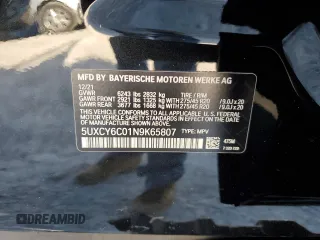 2022 BMW X6 xDrive40i with VIN 5UXCY6C01N9K65807, listed as a Copart auction lot 84708104 with 0 mi miles and Salvage Title. Bid and sale history available at carsss.com. Image 15.