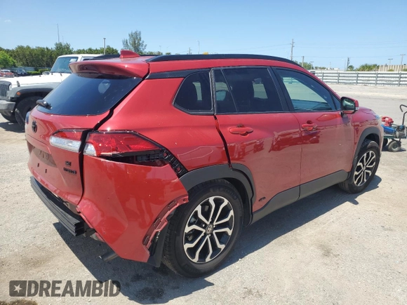 2023 Toyota Corolla Cross Hybrid S z VIN 7MUFBABG3PV011365, wystawiony jako Copart lot #56407204 z przebiegiem Nie podano mil oraz Szkoda całkowita • Salvage title. Historia ofert i sprzedaży dostępna na DreamBid. Obrazek 3.