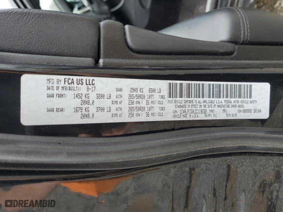 2018 Jeep Grand Cherokee Overland with VIN 1C4RJFCG0JC119232, listed as a Copart auction lot 48676415 with 55,781 mi miles and Salvage Title. Bid and sale history available at carsss.com. Image 14.