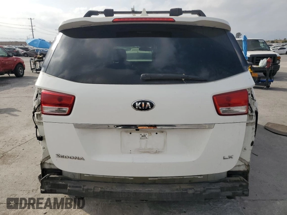 2016 Kia Sedona LX with VIN KNDMB5C18G6116776, listed as a Copart auction lot 53887895 with 87,235 mi miles and Salvage Title. Bid and sale history available at carsss.com. Image 6.