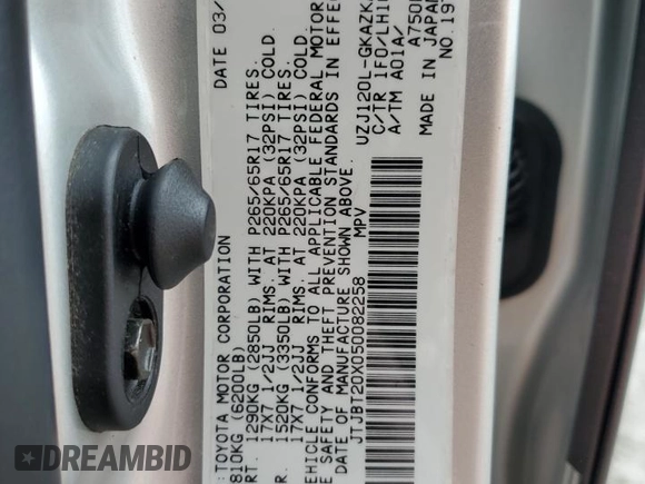 2005 Lexus GX 470 z VIN JTJBT20X050082258, wystawiony jako Copart lot #55812505 z przebiegiem 194 075 mil mil oraz Szkoda całkowita • Salvage title. Historia ofert i sprzedaży dostępna na DreamBid. Obrazek 13.
