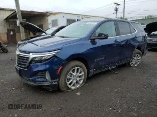 2022 Chevrolet Equinox LT with VIN 3GNAXUEV1NL165102, listed as a Copart auction lot 56562915 with 49,433 mi miles and Salvage title. Bid and sale history available at DreamBid. Image 1.