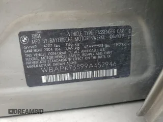2009 BMW 3 Series 328i xDrive с VIN WBAPK73599A452946, выставлен на аукционе Copart как лот 60705375 с пробегом 179 321 миль миль и Списание • Salvage title. История ставок и продаж доступна на DreamBid. Изображение 13.