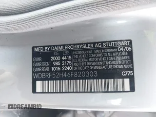 2006 Mercedes-Benz C 230 Sport with VIN WDBRF52H46F820303, listed as a IAAI auction lot 41715195 with 188,391 mi miles and . Bid and sale history available at carsss.com. Image 9.