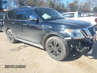 2019 Nissan Armada Platinum with VIN JN8AY2NF1K9350665, listed as a IAAI auction lot 41371514 with 111,133 mi miles. Bid and sale history available at carsss.com. Image 6.
