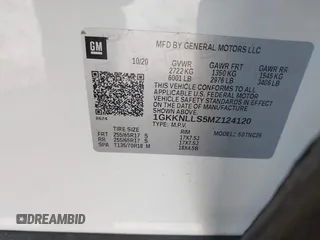 2021 GMC Acadia AT4 with VIN 1GKKNLLS5MZ124120, listed as a IAAI auction lot 41260497 with 50,672 mi miles and . Bid and sale history available at DreamBid. Image 9.