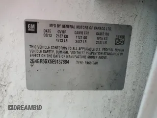 2014 Buick Regal Premium II с VIN 2G4GR5GX5E9137884, выставлен на аукционе Copart как лот 61666505 с пробегом 218 140 миль миль и Чистый • Clean title. История ставок и продаж доступна на DreamBid. Изображение 12.