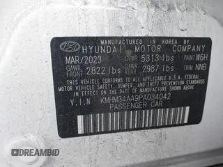 2023 Hyundai IONIQ 6 SEL with VIN KMHM34AA9PA034042, listed as a IAAI auction lot 41194785 with 13,168 mi miles. Bid and sale history available at carsss.com. Image 9.