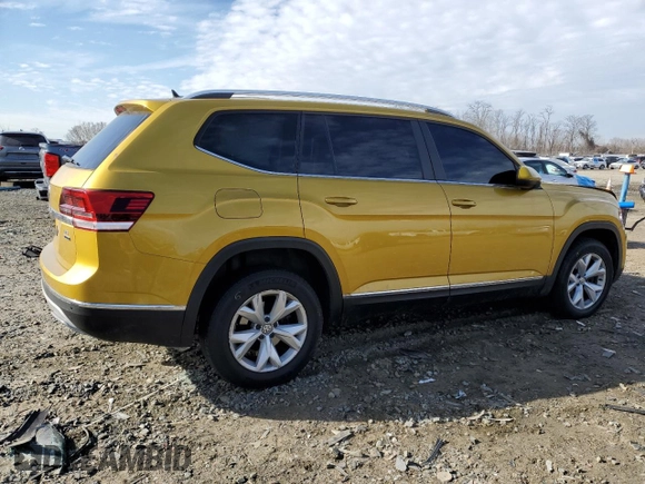 2018 Volkswagen Atlas 3.6L V6 SEL with VIN 1V2MR2CA0JC532919, listed as a Copart auction lot 46690885 with 90,197 mi miles and Salvage Title. Bid and sale history available at carsss.com. Image 3.