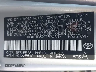 2014 Toyota Prius One z VIN JTDKDTB32E1574607, wystawiony jako IAAI lot #41724312 z przebiegiem 102 612 mil mil oraz . Historia ofert i sprzedaży dostępna na DreamBid. Obrazek 9.